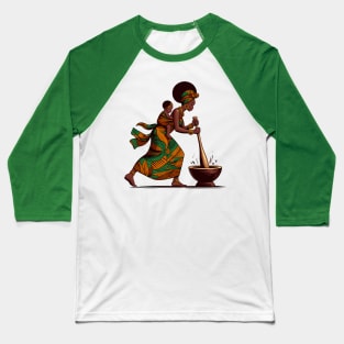 Afrocentric Mother And Baby Baseball T-Shirt